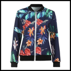 Blouson bomber à fleurs à manches longues