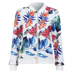 Blouson bomber à fleurs à manches longues