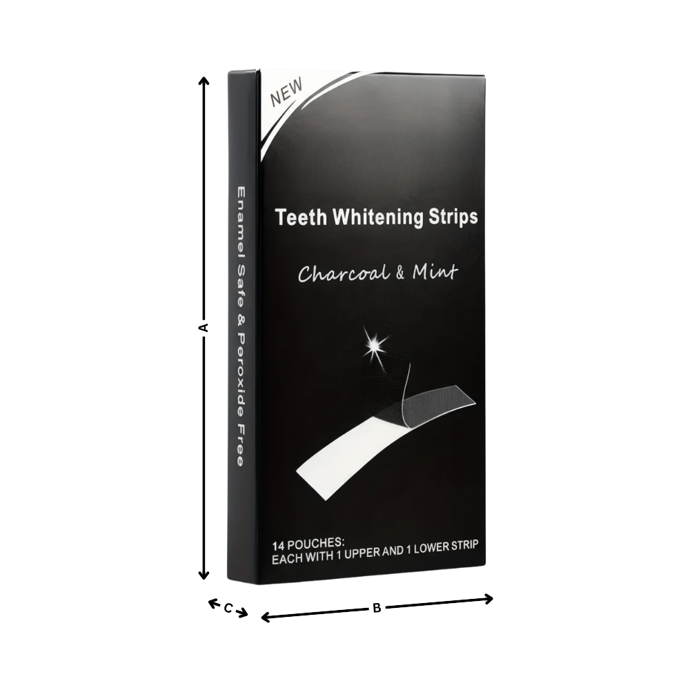 Bandes de blanchiment des dents au charbon et à la menthe