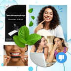 Bandes de blanchiment des dents au charbon et à la menthe