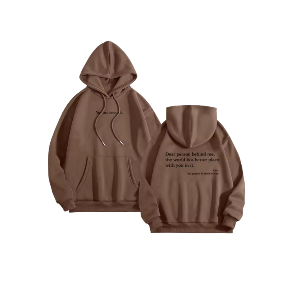 Sweat à capuche oversize pour femmes avec message motivant