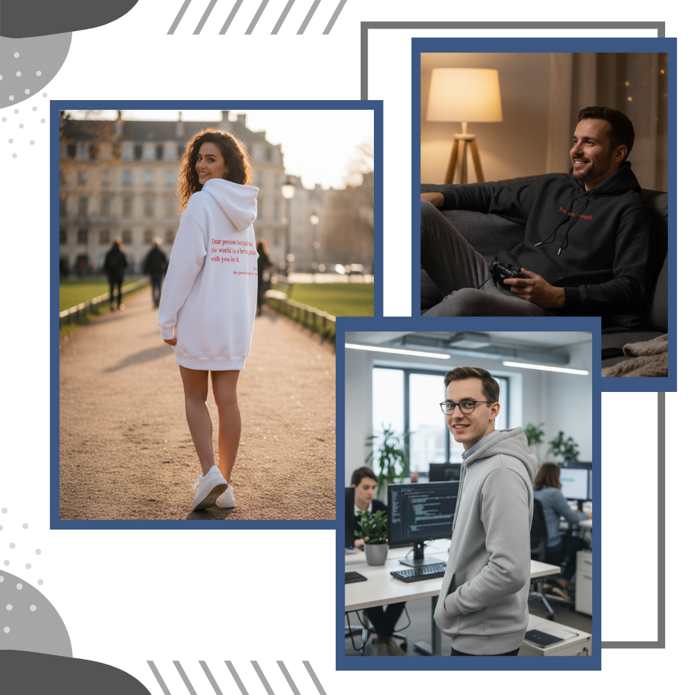 Sweat à capuche oversize pour femmes avec message motivant