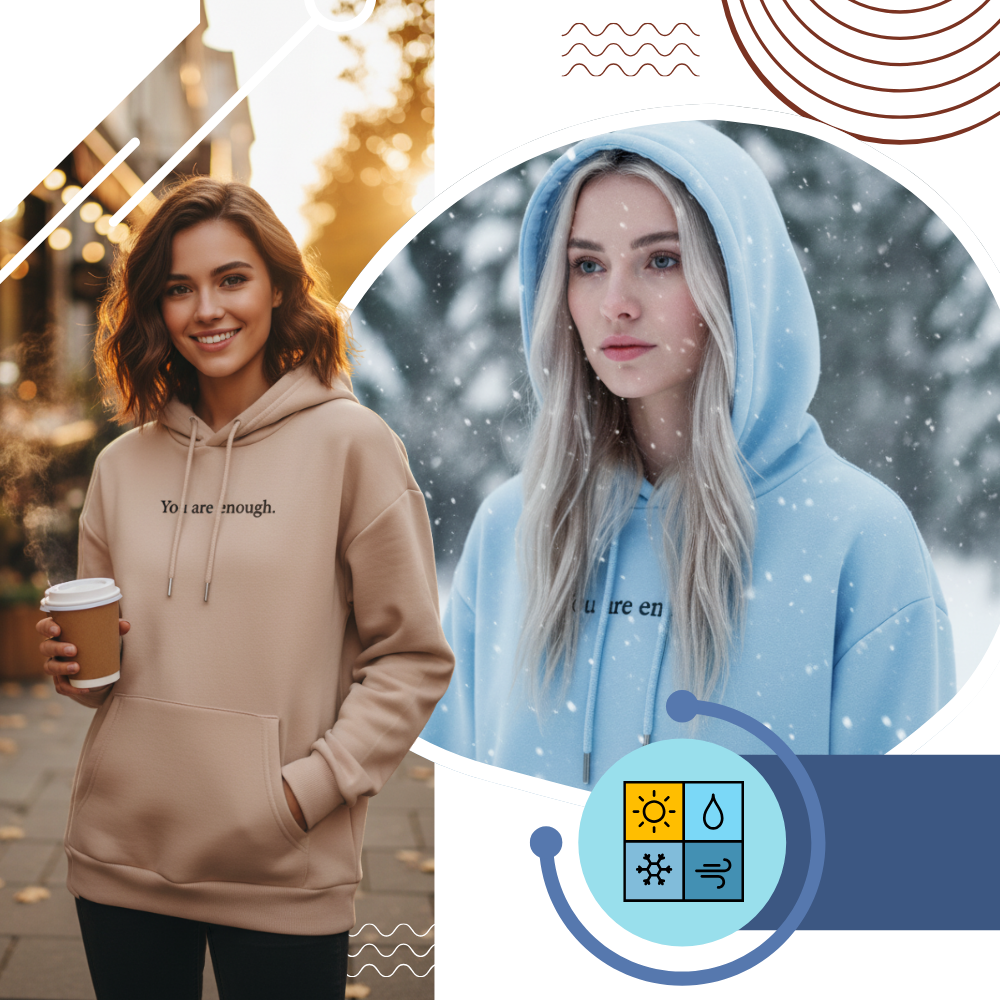 Sweat à capuche oversize pour femmes avec message motivant