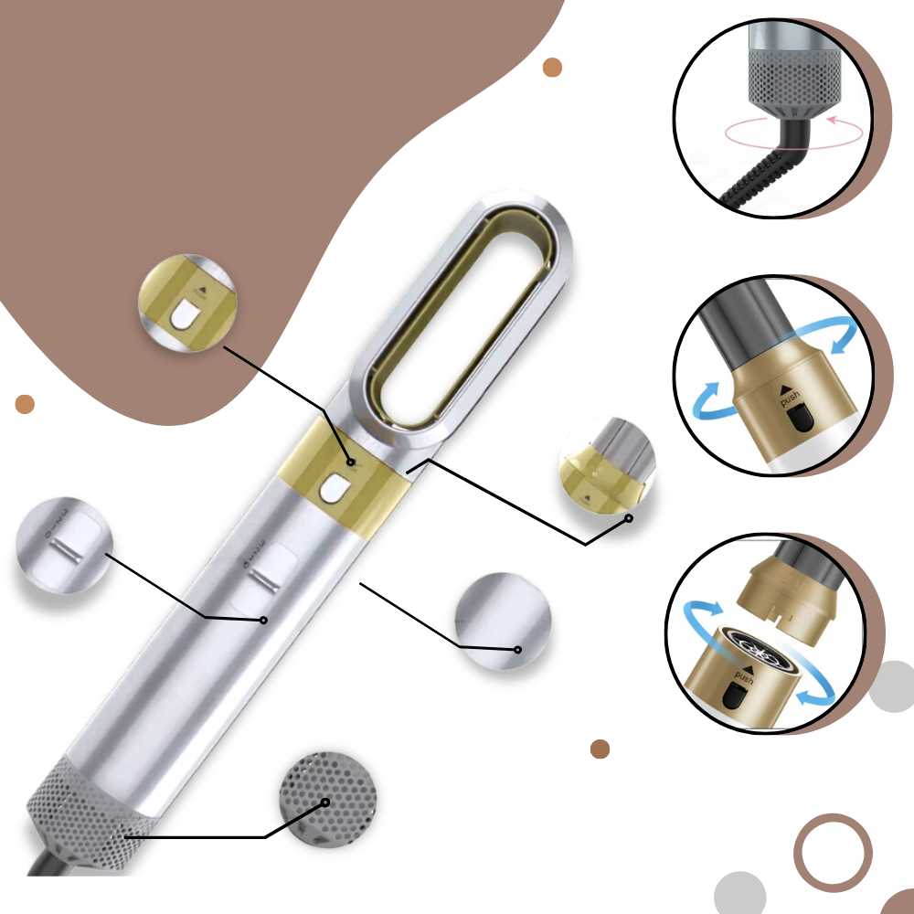 Brosse sèche-cheveux multifonction