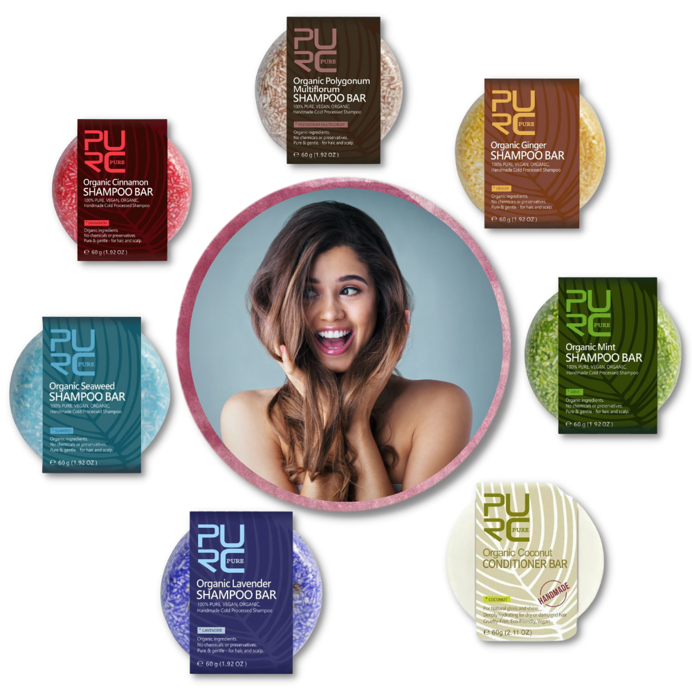 Barres de shampoing et d'après-shampoing naturels