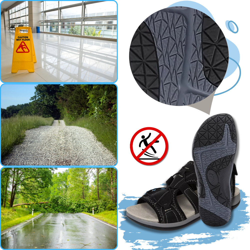 Sandales antidérapantes à soutien orthétique