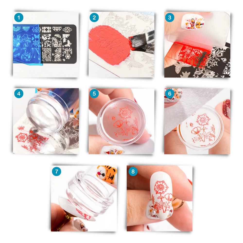 Outil de nail art transparent symétrie parfaite