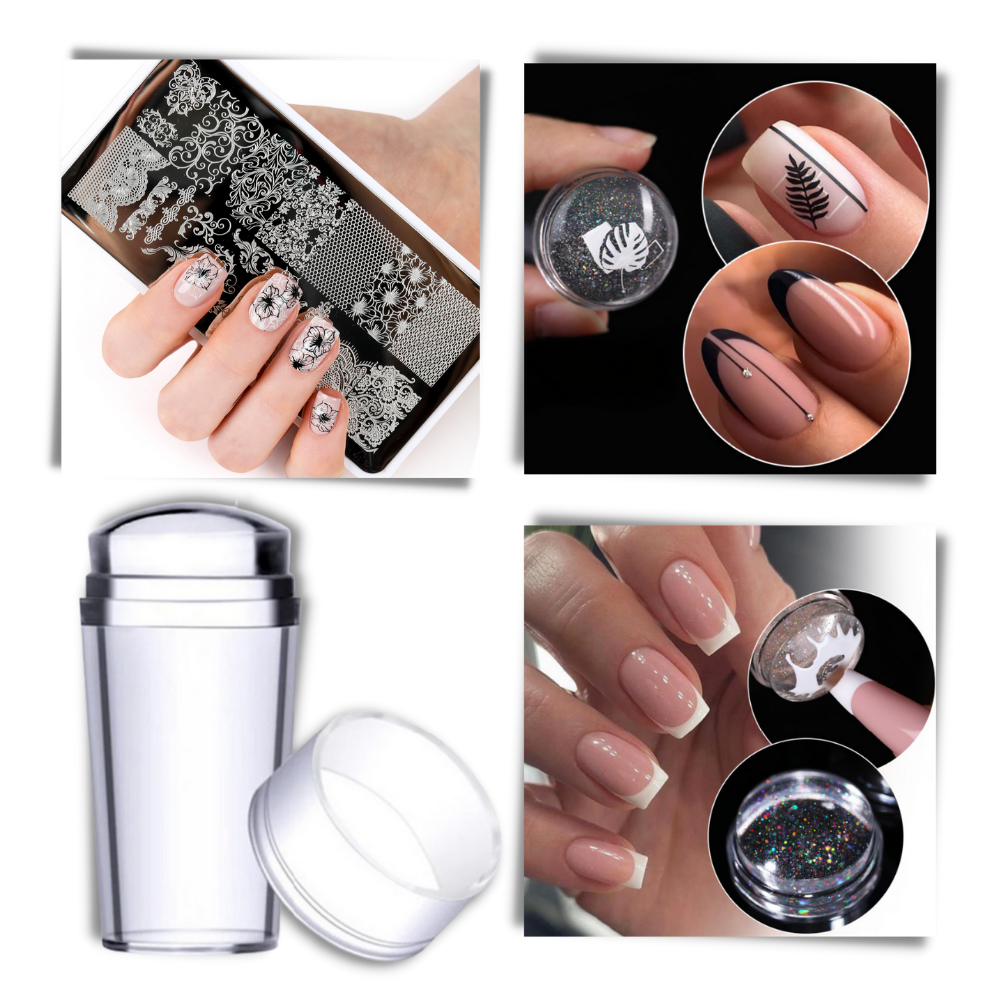 Outil de nail art transparent symétrie parfaite