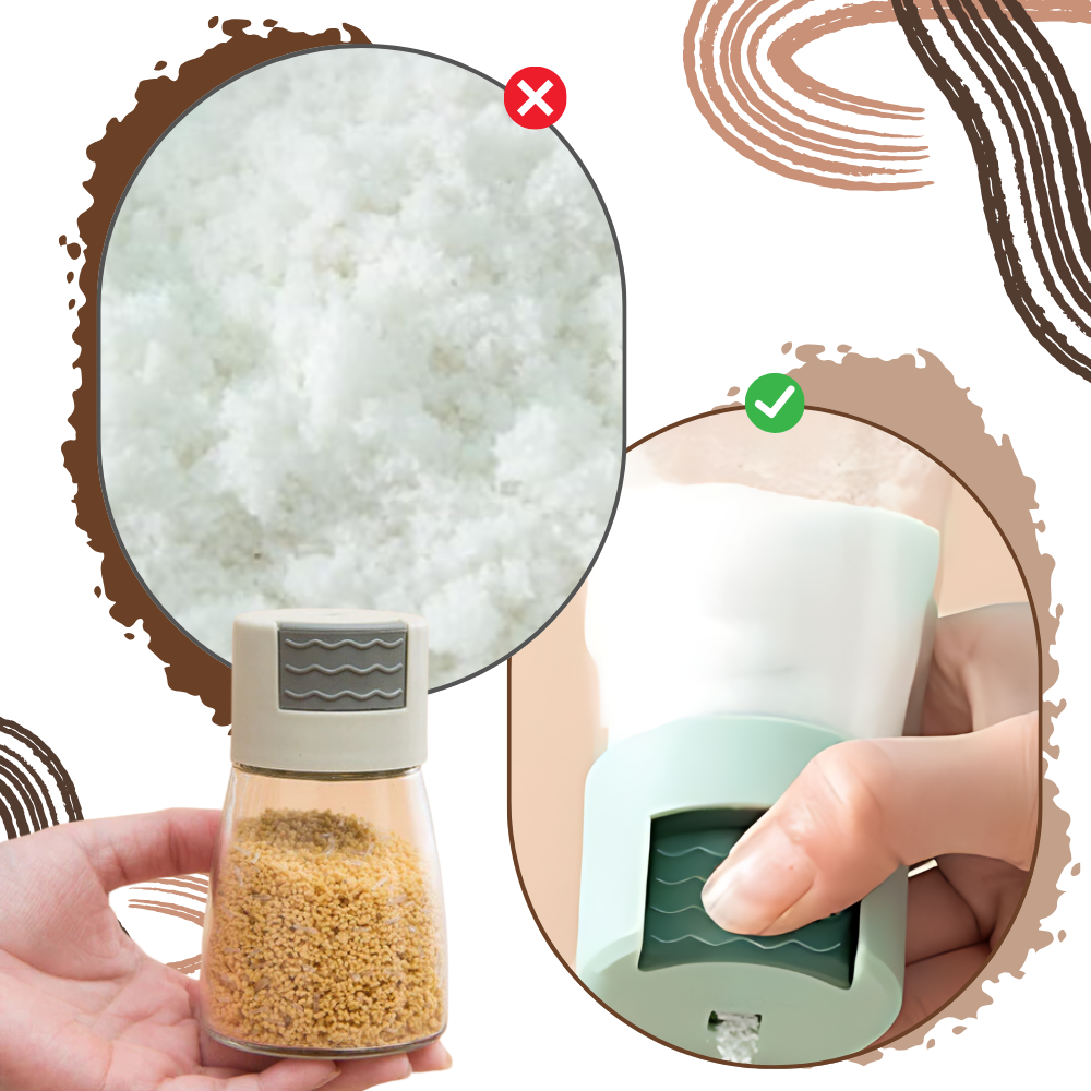 Salière et poivrière à poussoir précis