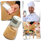 Salière et poivrière à poussoir précis