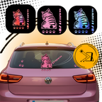 Autocollant pour essuie-glace chat espiègle