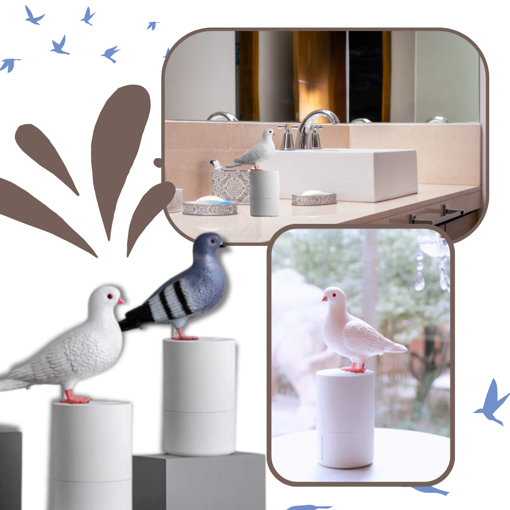 Distributeur de savon automatique en forme de pigeon