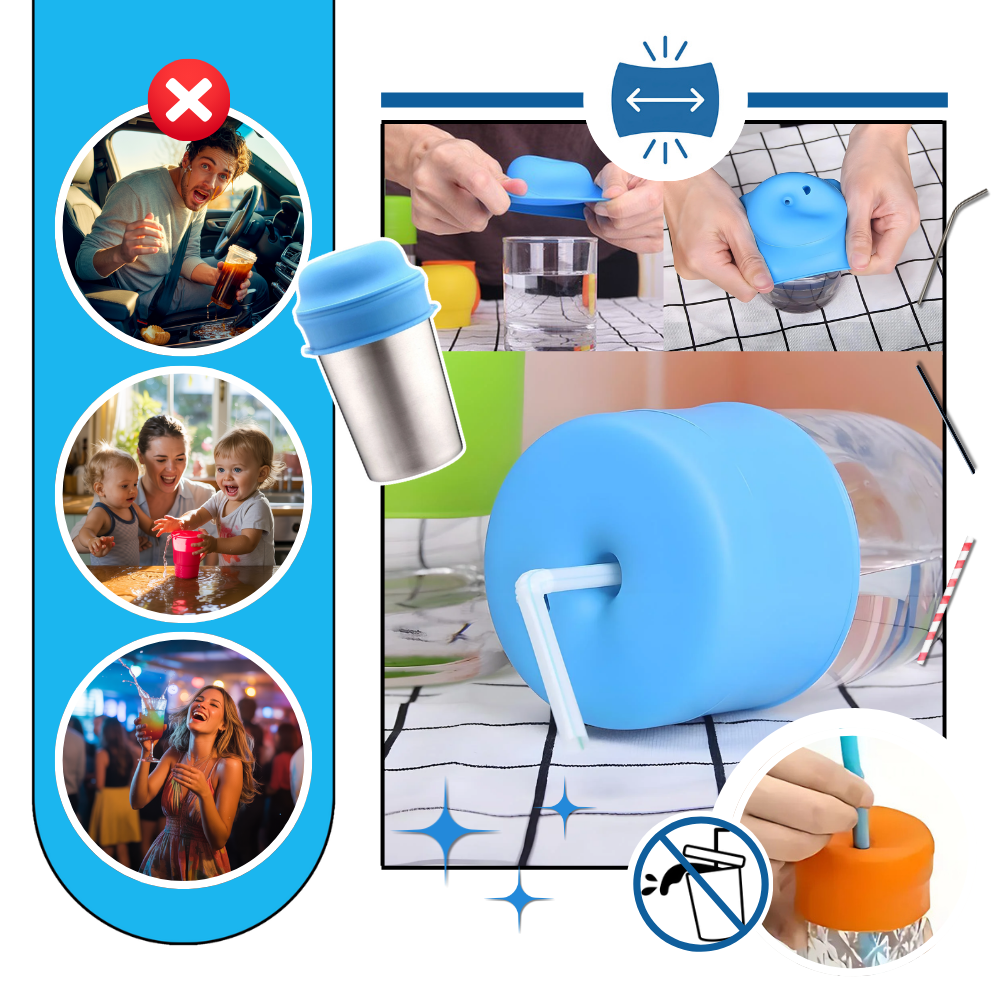 Couvercle anti-déversement en silicone