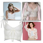 Top court à bordures en dentelle