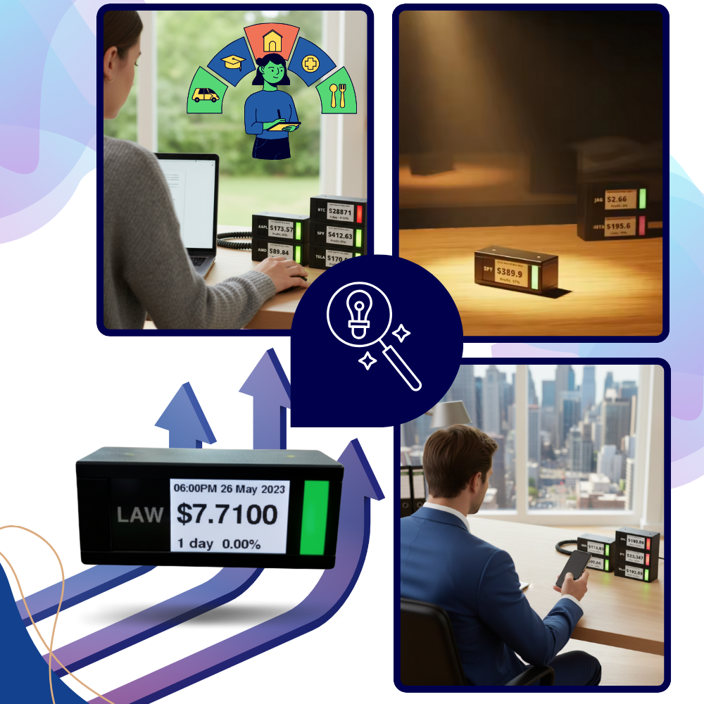 Afficheur bourse et crypto en direct avec design empilable