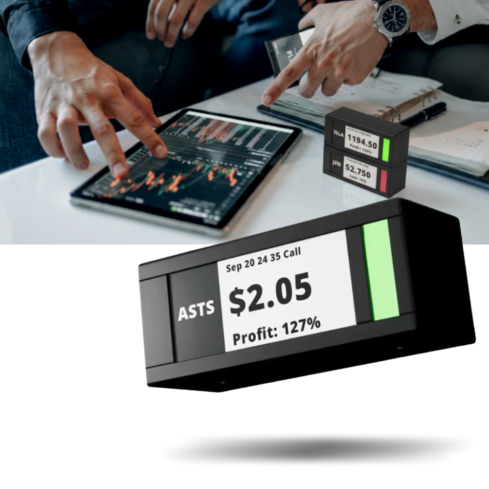 Afficheur bourse et crypto en direct avec design empilable