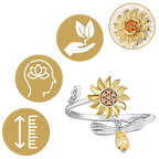 Bague tournesol tournante