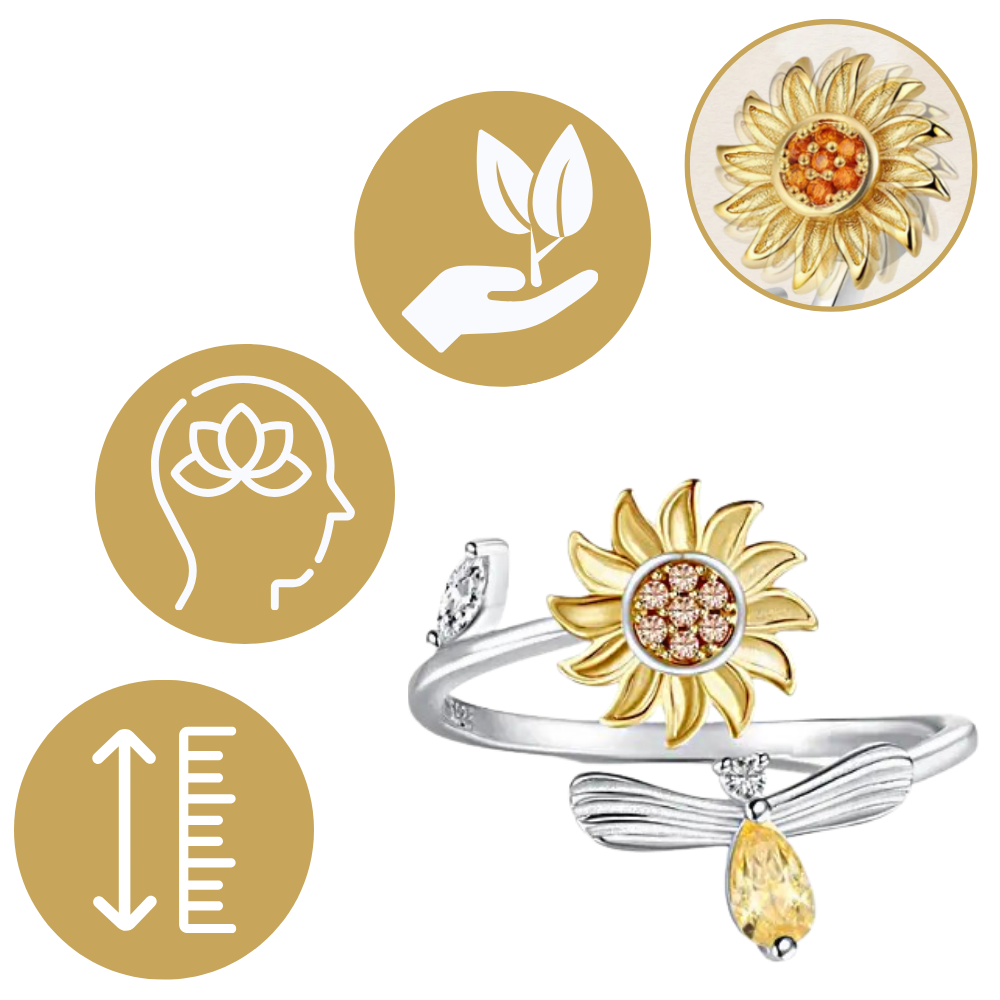 Bague tournesol tournante