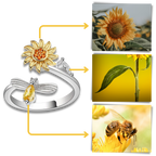 Bague tournesol tournante