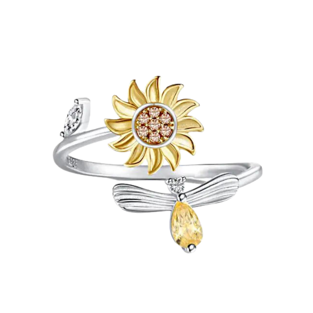 Bague tournesol tournante