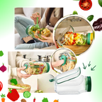 Bocal transparent à salade avec ouverture latérale