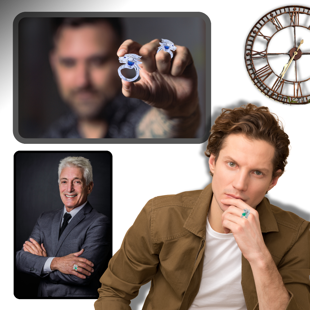 Bague artisanale unique en argent en forme de dragon