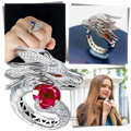 Bague artisanale unique en argent en forme de dragon