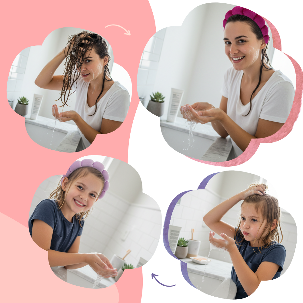 Bandeau en velours rembourré pour les soins de la peau