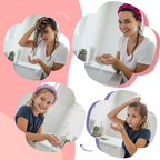 Bandeau en velours rembourré pour les soins de la peau