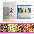 Distributeur de bonbons cadre mural